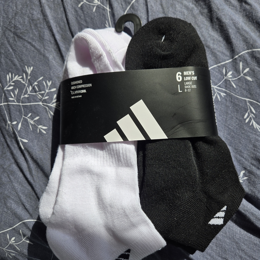Adidas Men's Low Cut Socks - Black and White